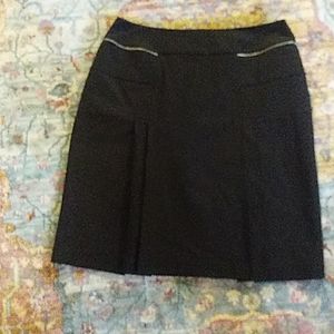 Bianca nygard black pleated zipper trim skirt 10